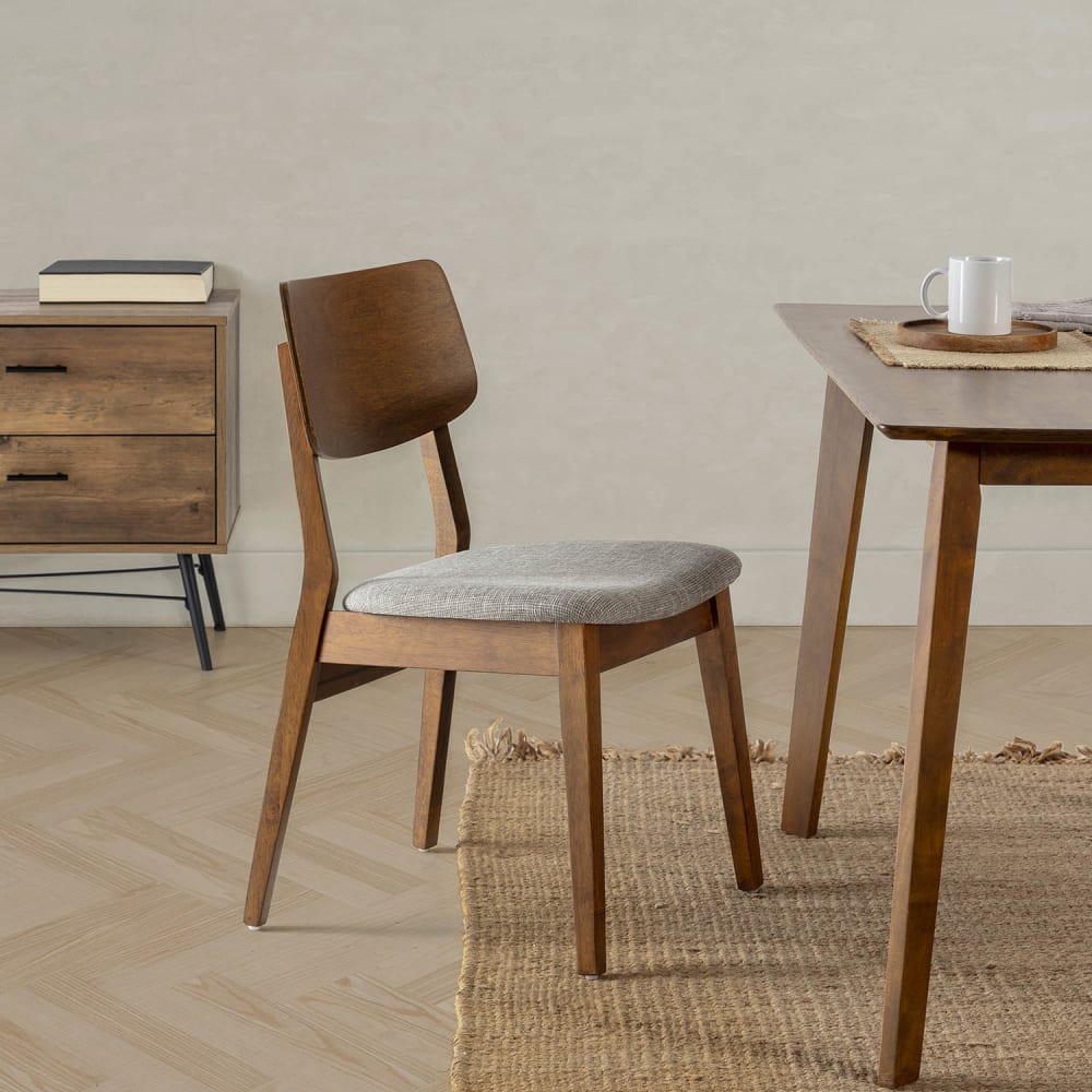 2er Set Stühle Massivholz, Walnussfarbe - Maisons Du Monde