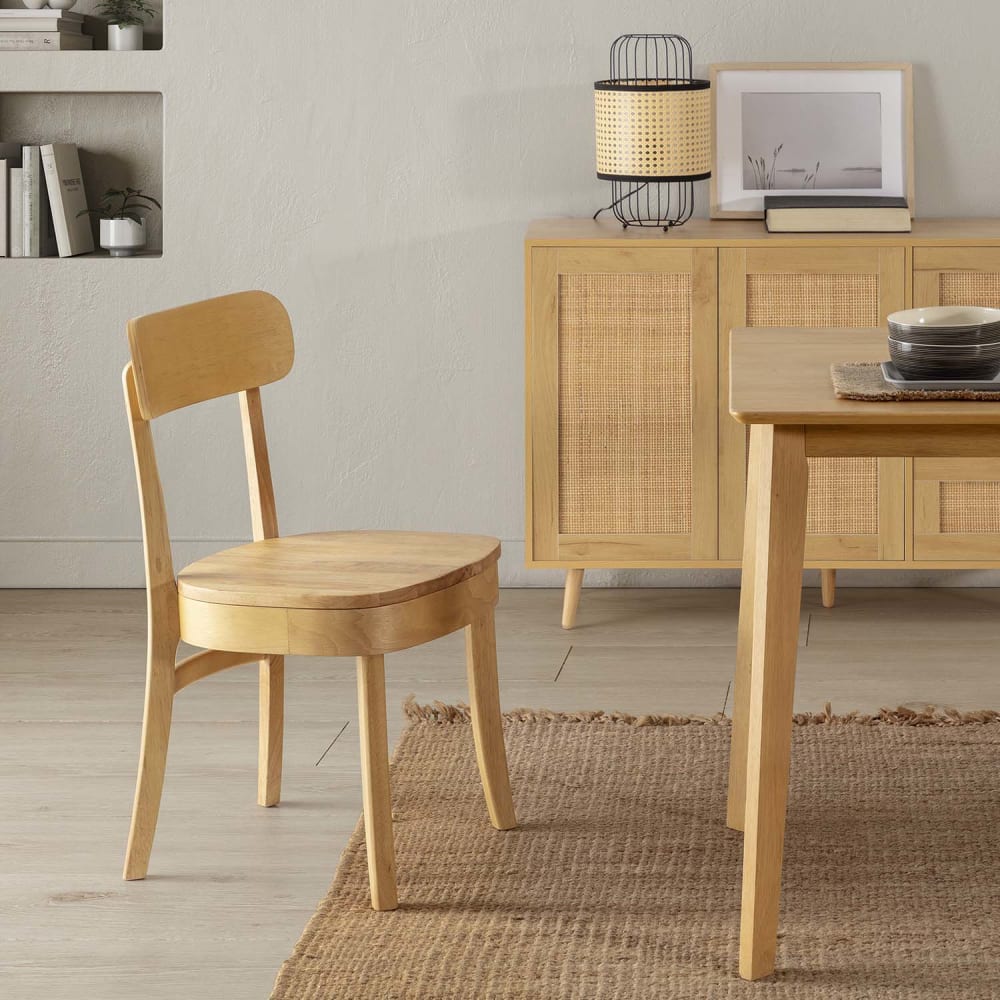 2er Set Stühle Massivholz in Eichenholzoptik - Maisons Du Monde