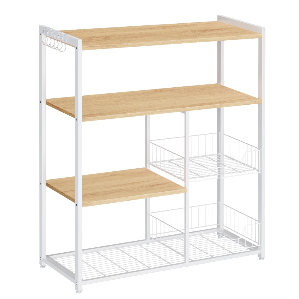 Étagère de boulanger bar à café de rangement de cuisine doré et blanc