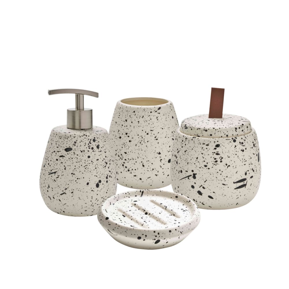 Set salle de bain moucheté 4 pièces céramique