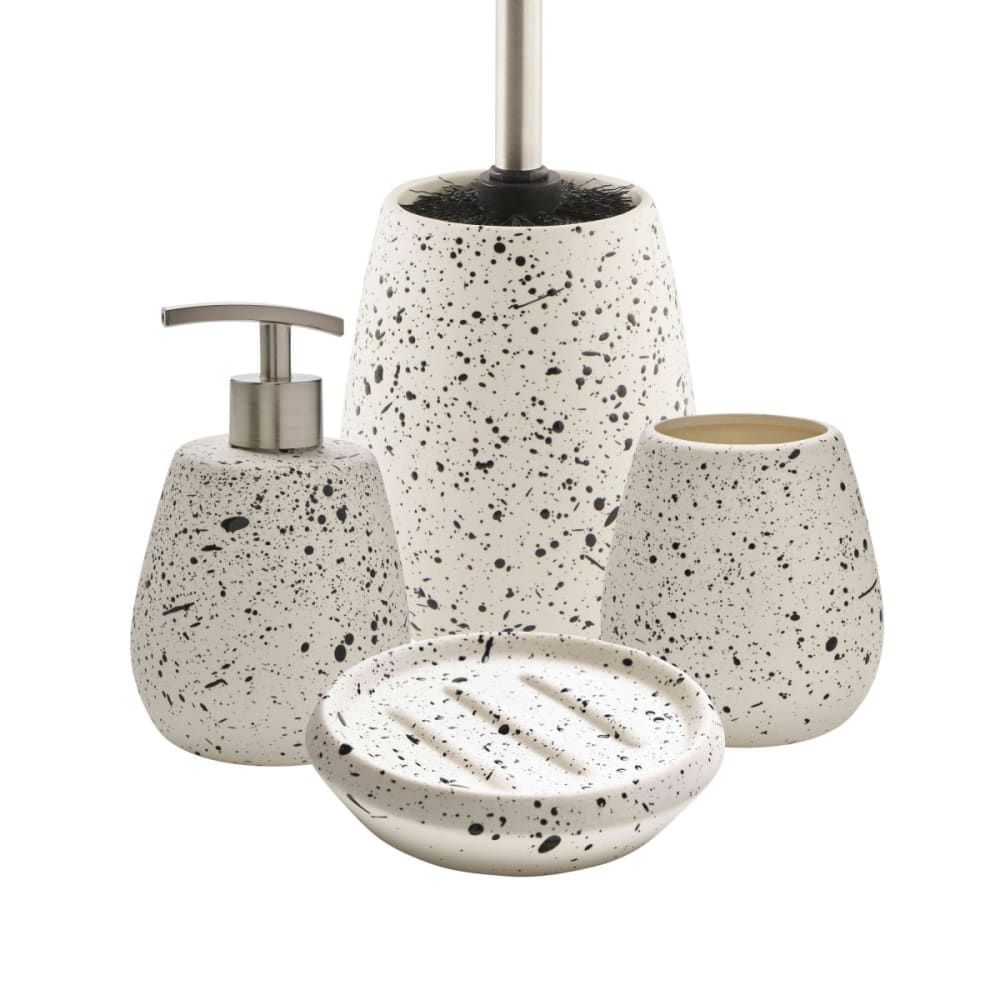 Set salle de bain céramique moucheté 4 pièces