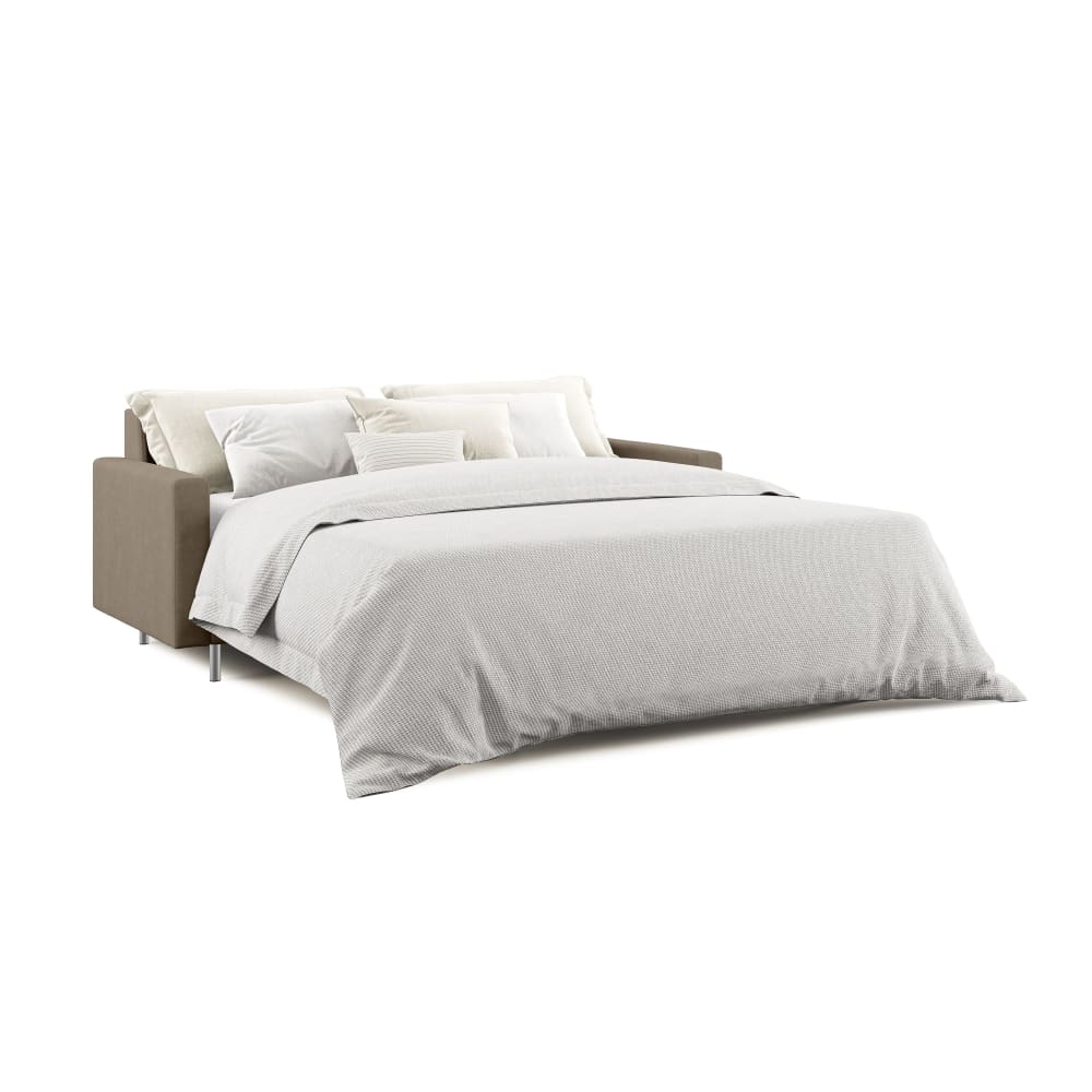 Canapé convertible en microfibre détachable 208 cm brun