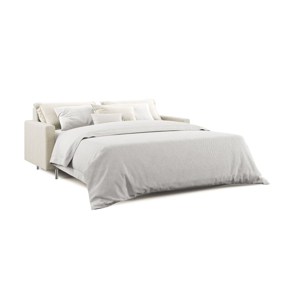 Canapé convertible en microfibre détachable 168 cm crème