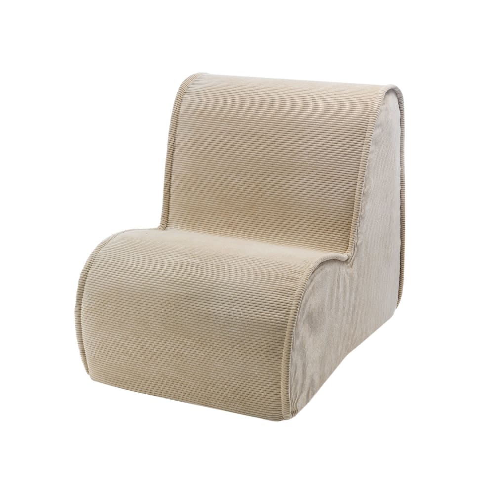Fauteuil nuage enfant en velours côtelé fin, beige