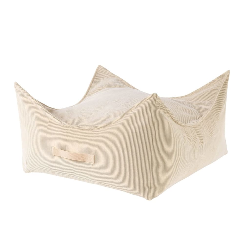 Coussin de sol carré enfant en velours côtelé fin, beige Coussin de sol carré enfant en velours côtelé fin, beige