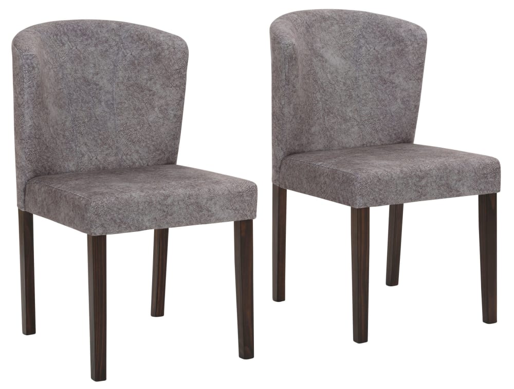 Loft24 2er Set Vintage Stühle, cappucinofarben Braun Leder