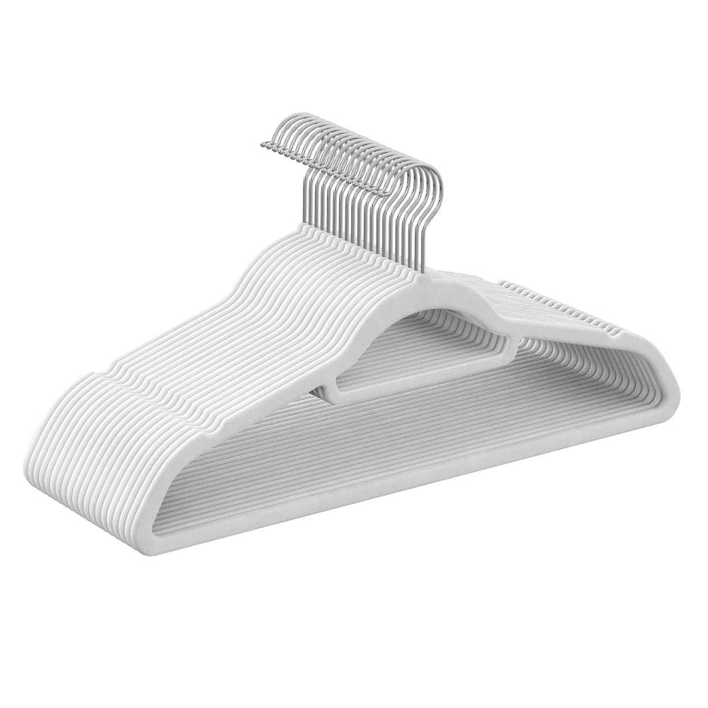 Cintres en velours antidérapants gain 5 kg 42.7 x 22 x 0.6 cm blanc