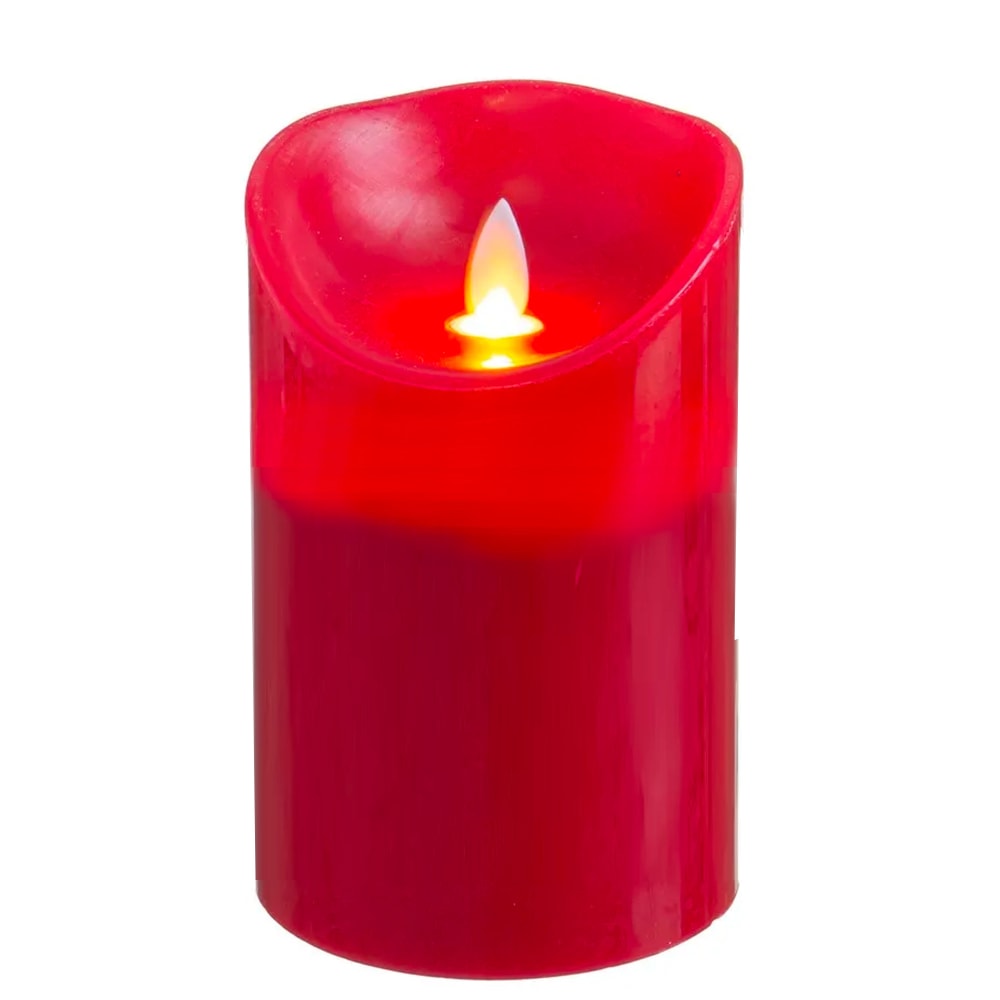 Wadiga Bougie led rouge avec mouvement de flamme 9x14cm - Pvc - Poly Chlorure De Vinyle