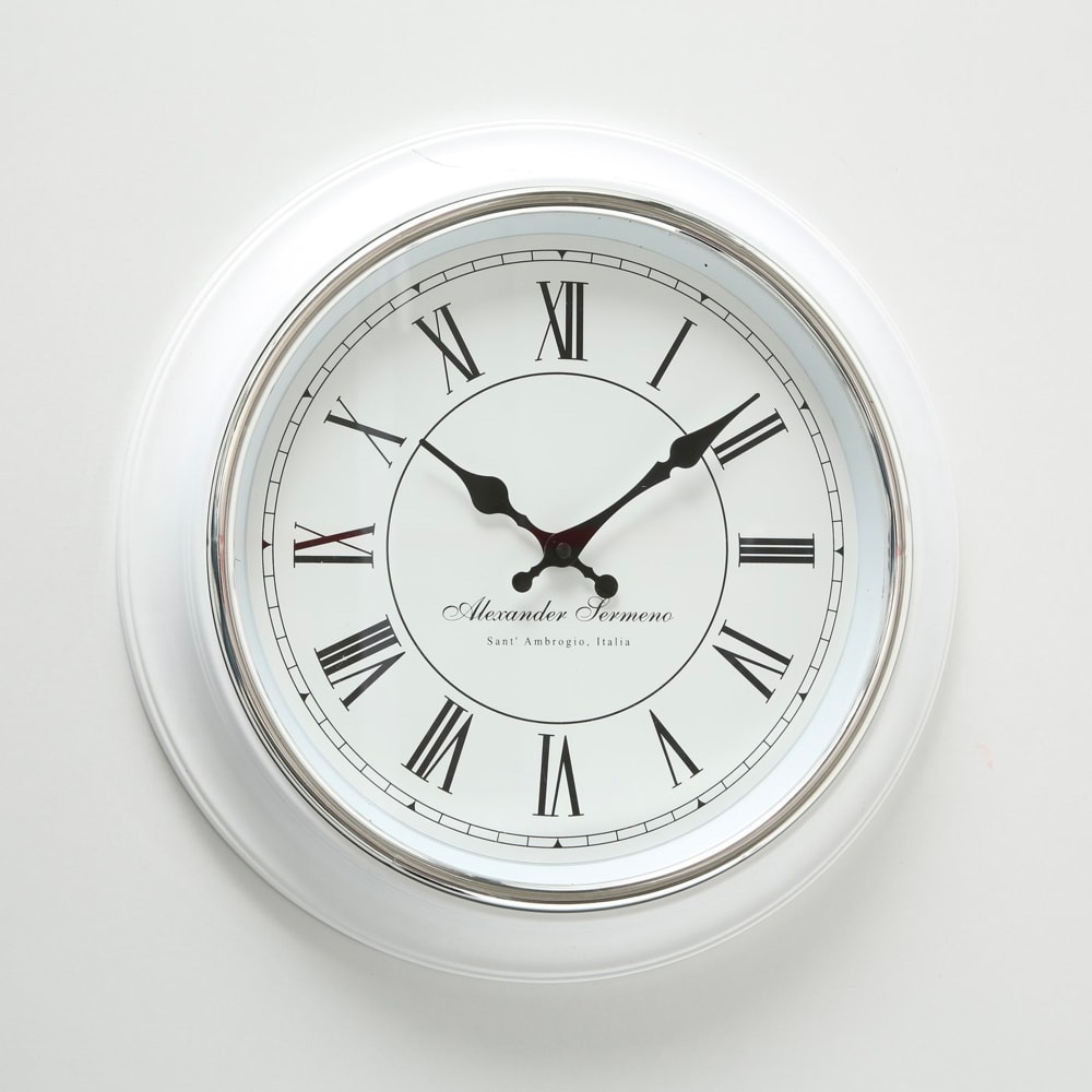 Horloge murale ronde blanche chiffres romains d40cm - Maisons du Monde