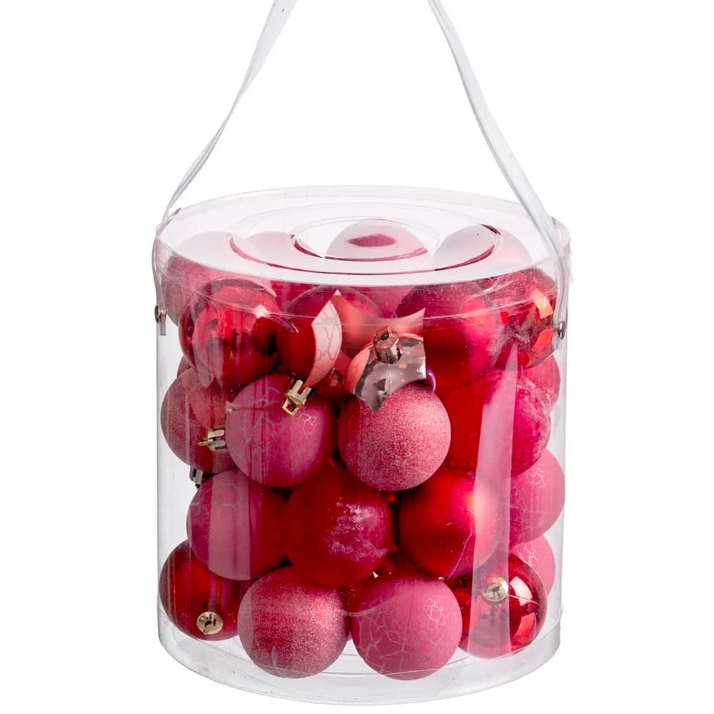 Set de 40 boules de Noël rouge