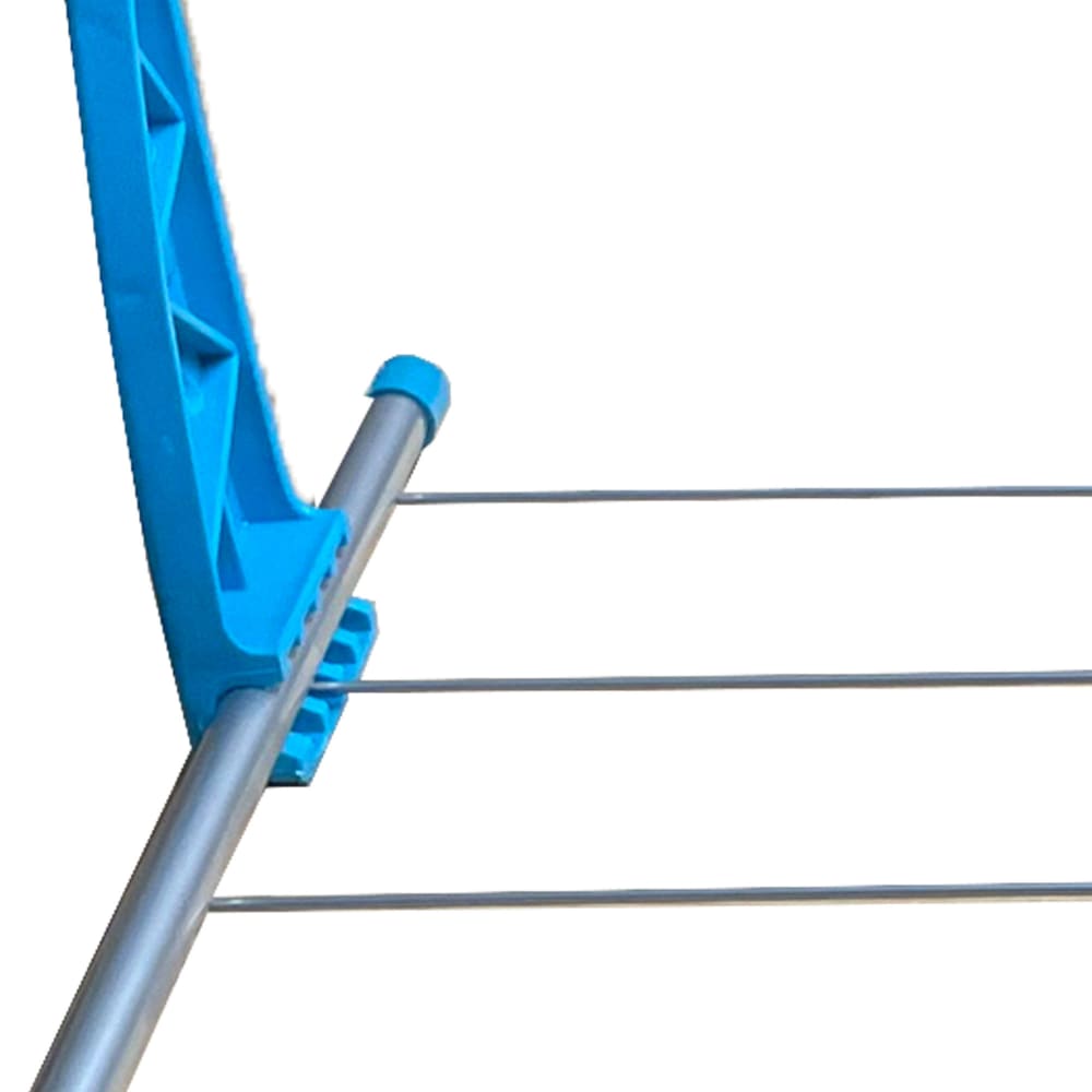 Séchoir à linge pliant pour balcon et radiateur bleu et gris — vue 3