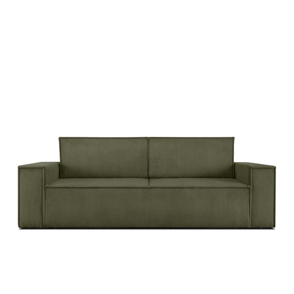 KONSIMO Sofa 3 Sitzer, mit Schlaffunktion, in Pet Friendly Cord-Stoff, Grün style modern Grün Holz