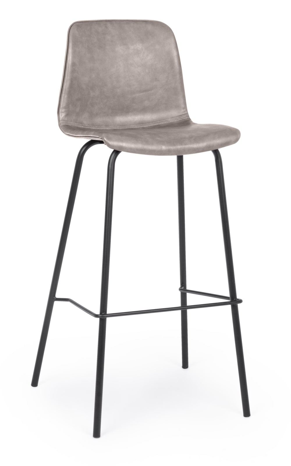 Tabouret vintage en simili cuir beige