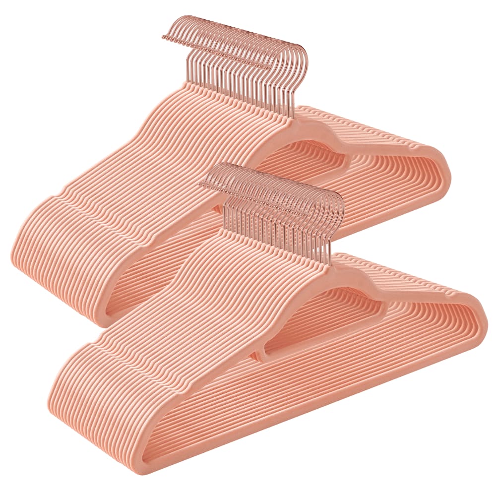 Cintres en velours antidérapants gain 5 kg 43.5 x 22.5 x 0.6 cm rose