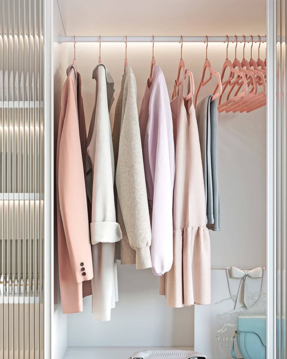 Cintres en velours antidérapants gain 5 kg 43.5 x 22.5 x 0.6 cm rose — vue 3