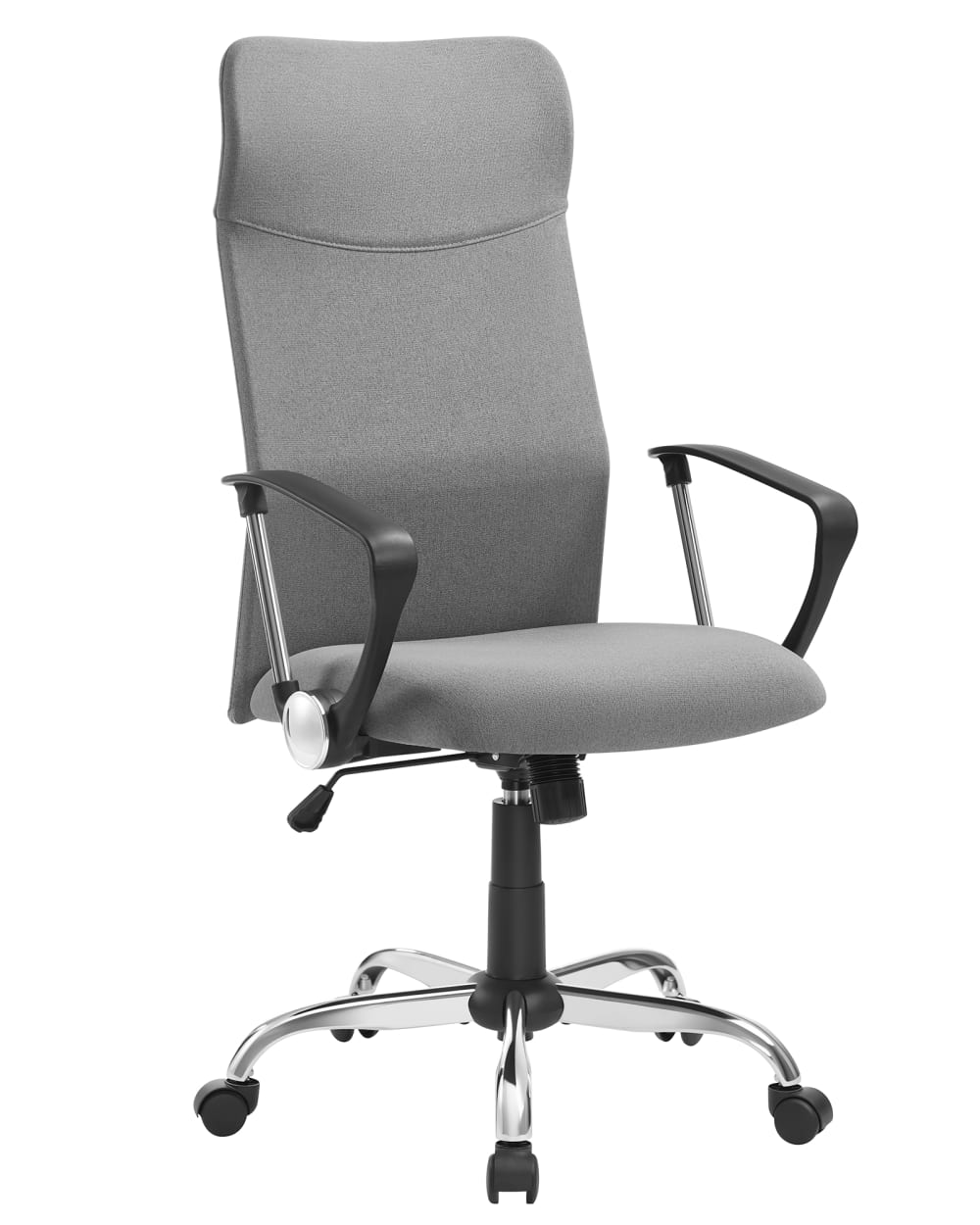 Fauteuil de bureau rembourré tissu polyester gris