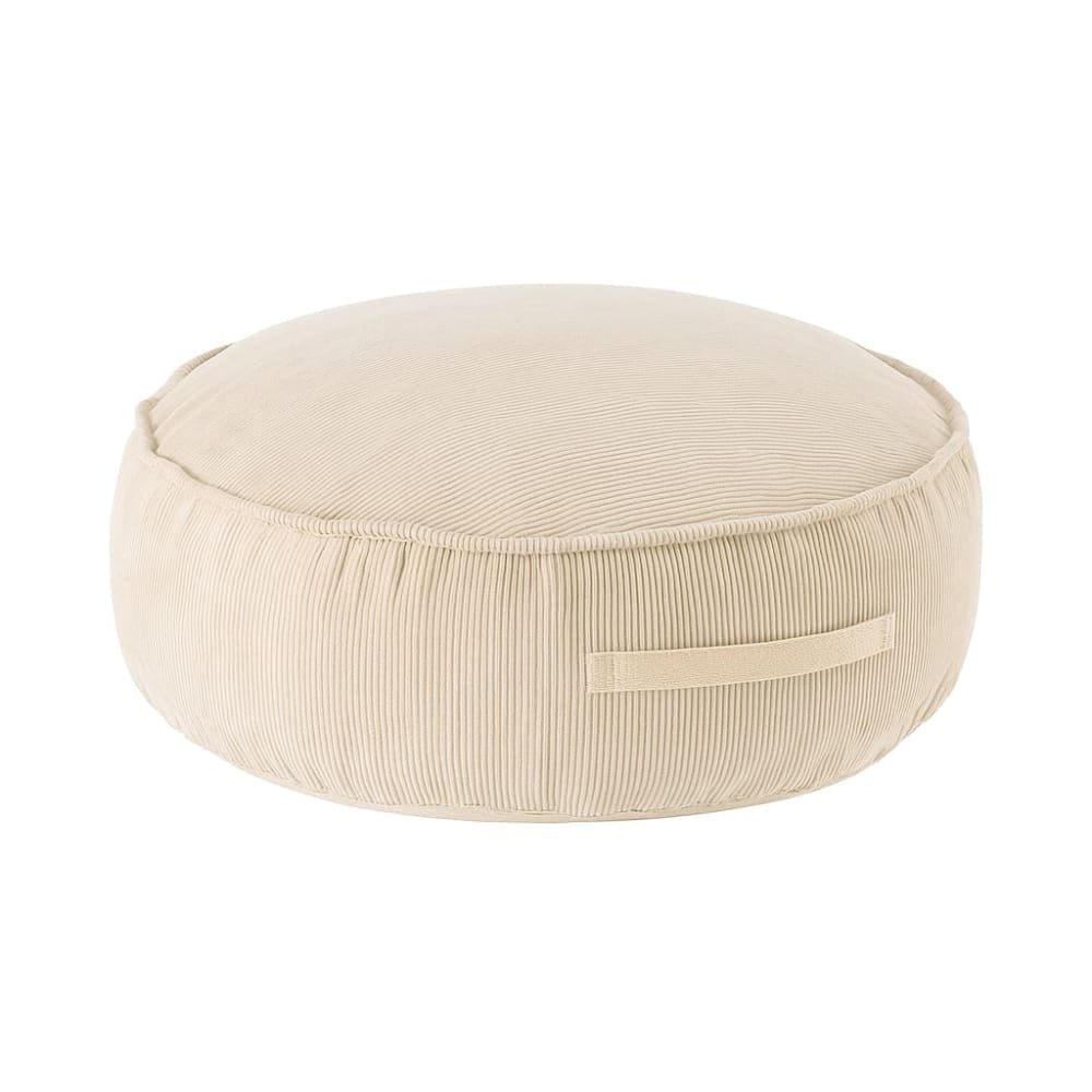 Coussin de sol rond enfant en velours côtelé fin, beige Coussin de sol rond enfant en velours côtelé fin, beige