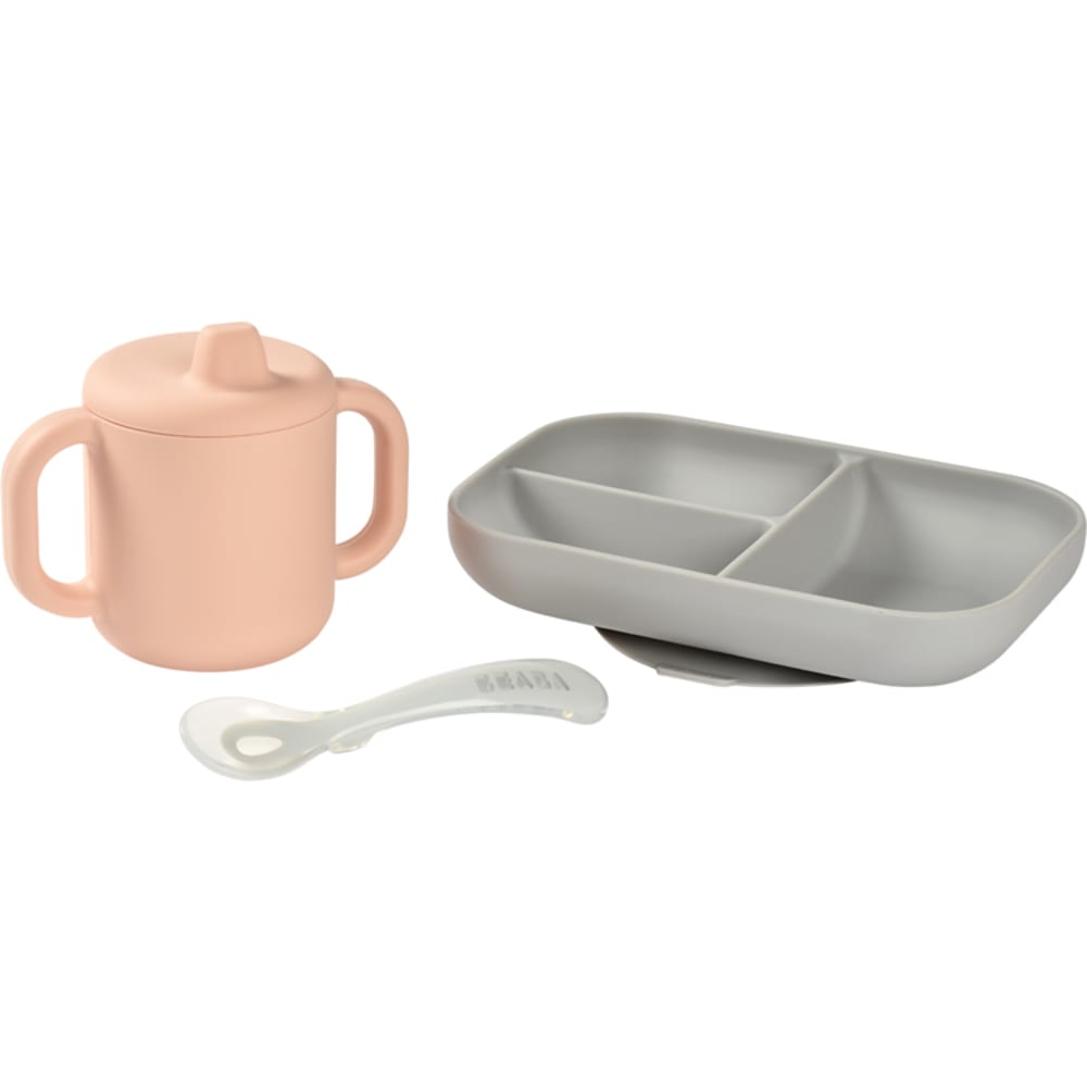 Coffret d'apprentissage en silicone pink (3 pièces) (Béaba) - Image 1