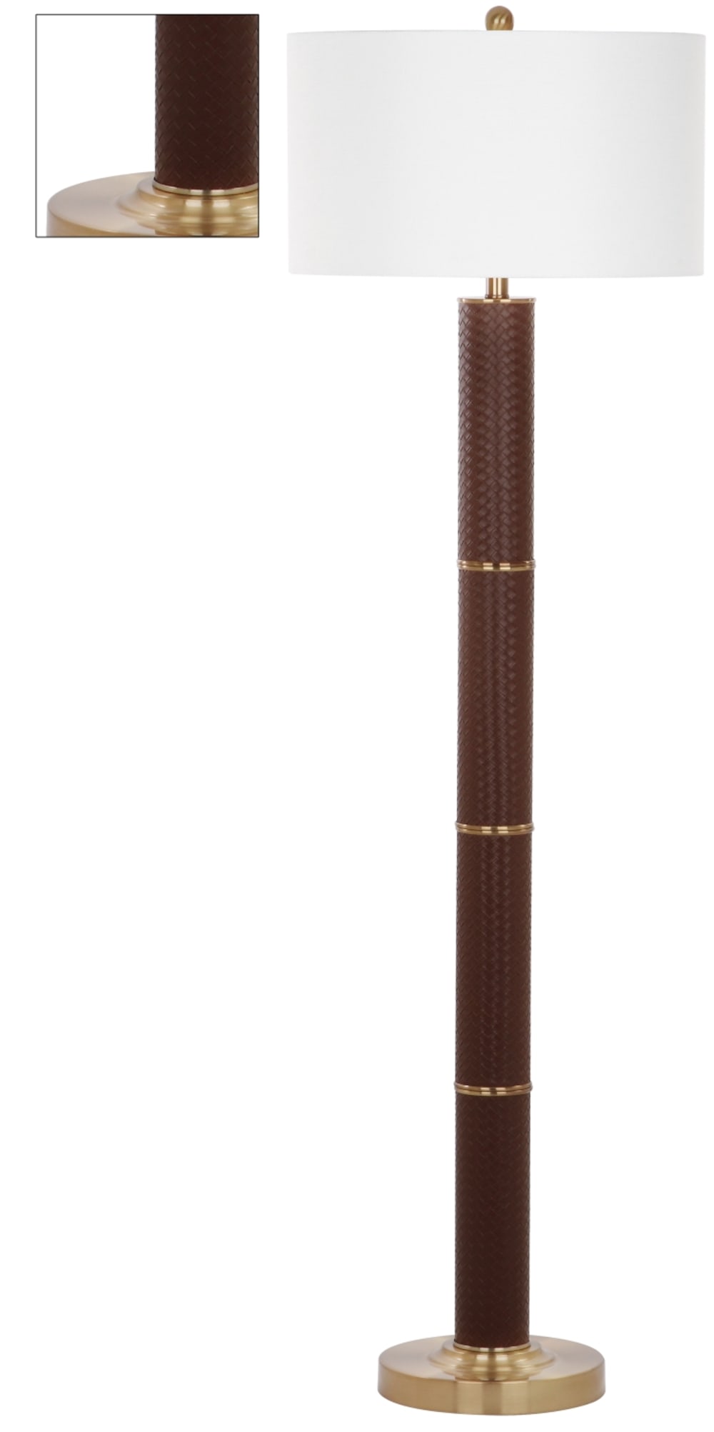 Lampe sur pied en pu, métal, marron