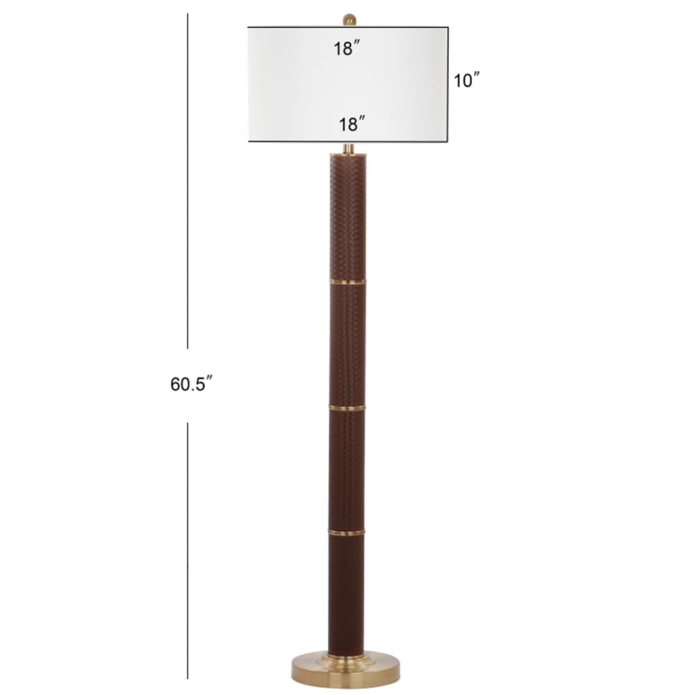 Lampe sur pied en pu, métal, marron — vue 4
