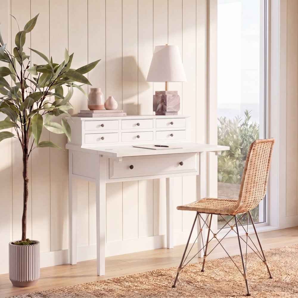 Schreibtisch aus Pappel, Weiß - Maisons Du Monde