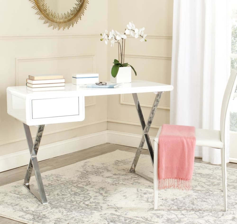 Bureau en mdf, argent - Maisons du Monde