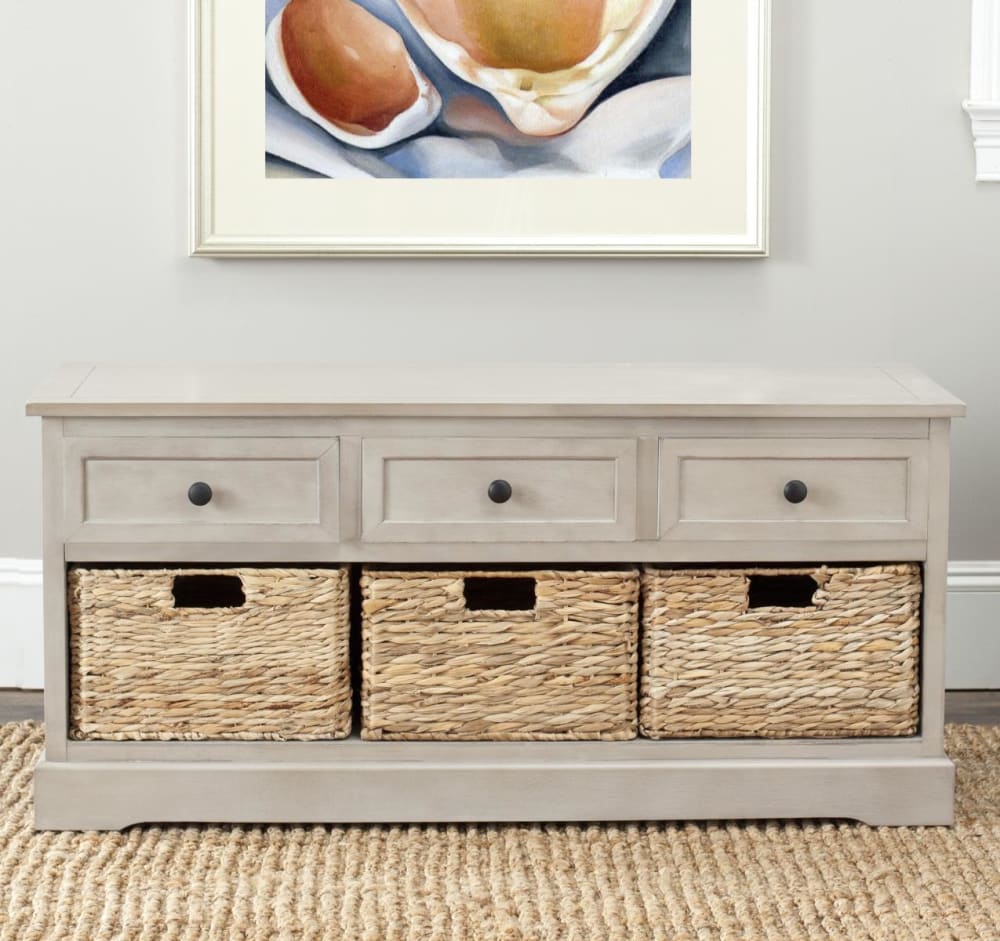 Meubles de rangement en bois de pin gris