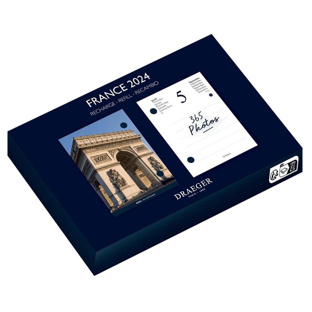 Draeger Paris Recharge éphéméride agenda Yvon 2024 - France Multicolore Papier