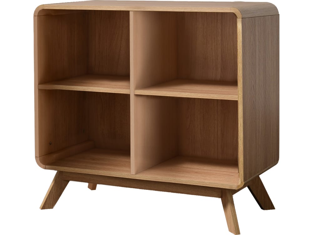 Bibliothèque à 4 éléments effet chêne