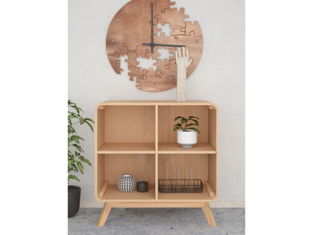 Loft24 Bücherregal mit 4 Elementen in Eichenoptik Braun Spanplatte