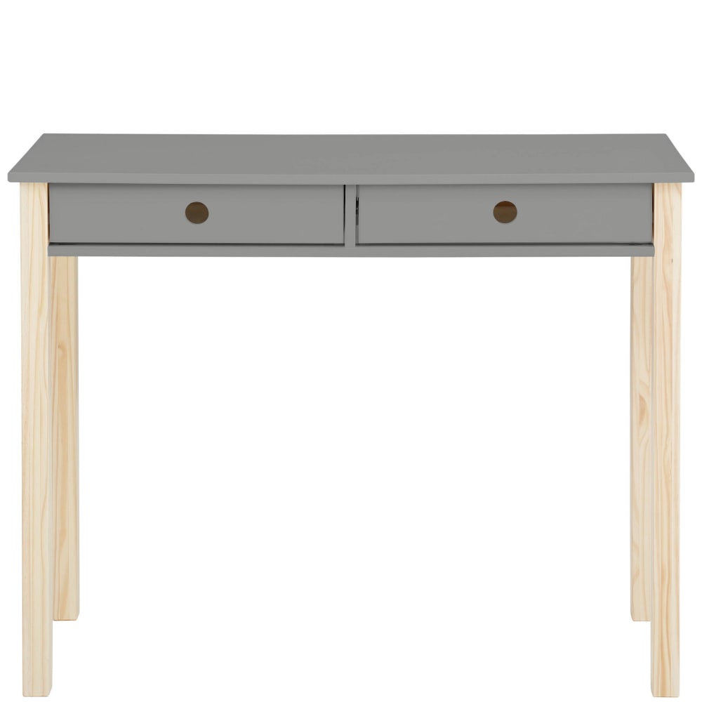 Bureau avec 2 tiroirs en mélaminé gris - Maisons du Monde