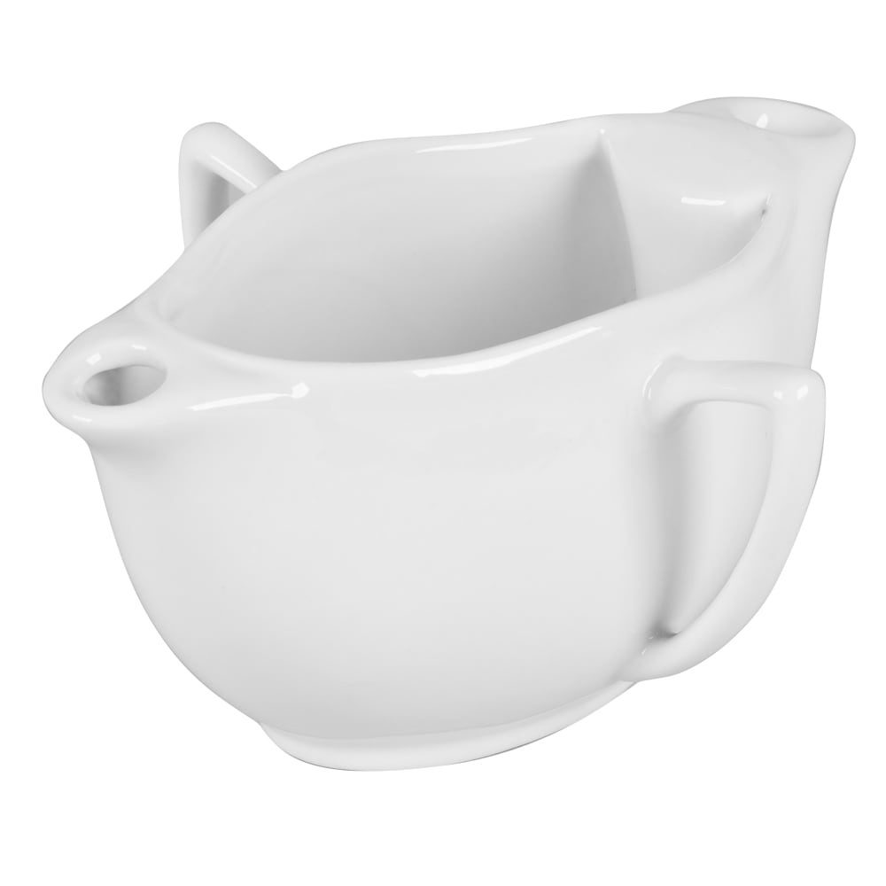Saucière gras et maigre tradition blanc en porcelaine