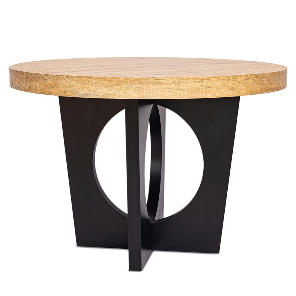 Table ronde extensible kalipso chêne clair et noir