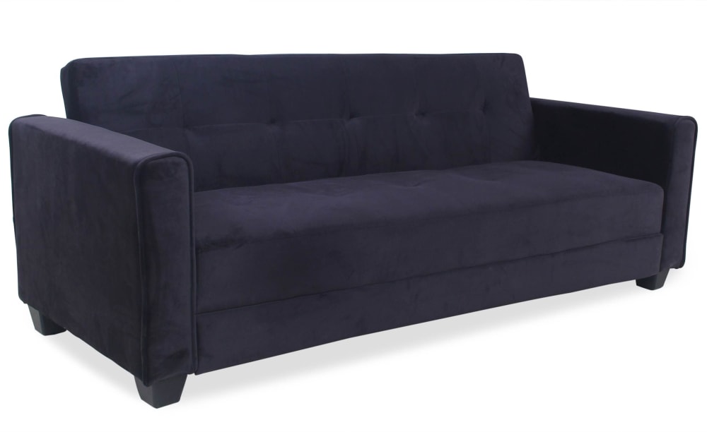 Canapé convertible 3 - velours noir places