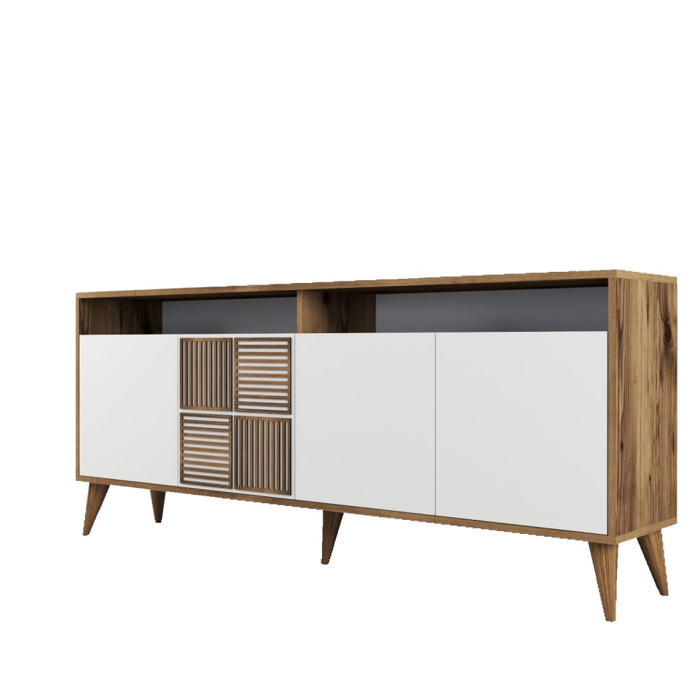 Buffet en bois blanc 180 x 35 x 78 cm