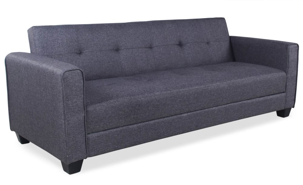 Canapé convertible 3 places tissu gris foncé