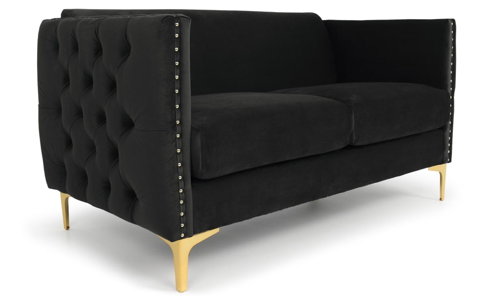 Canapé 2 places joshua velours noir