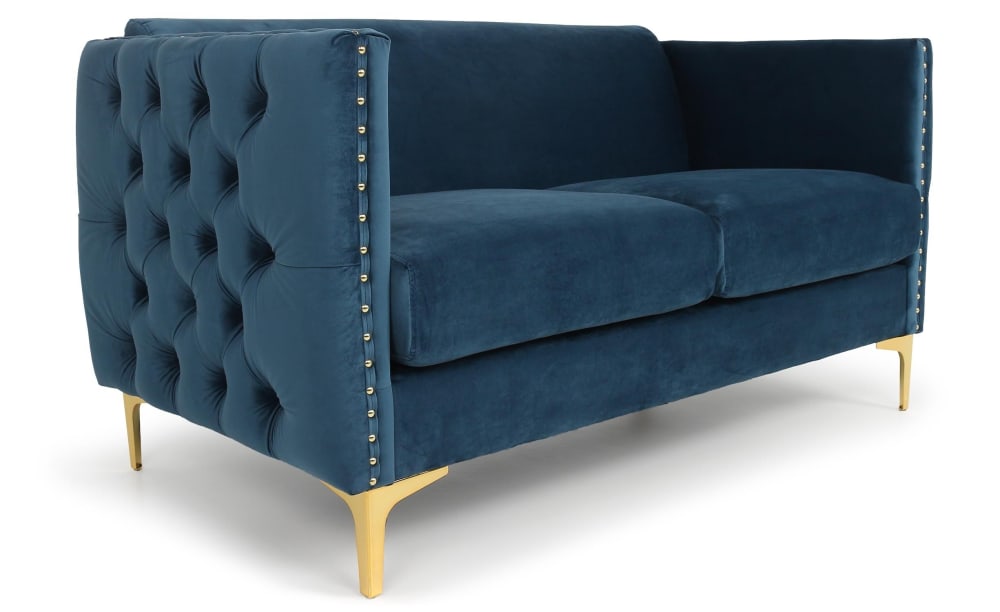 Canapé 2 places velours bleu - Maisons du Monde