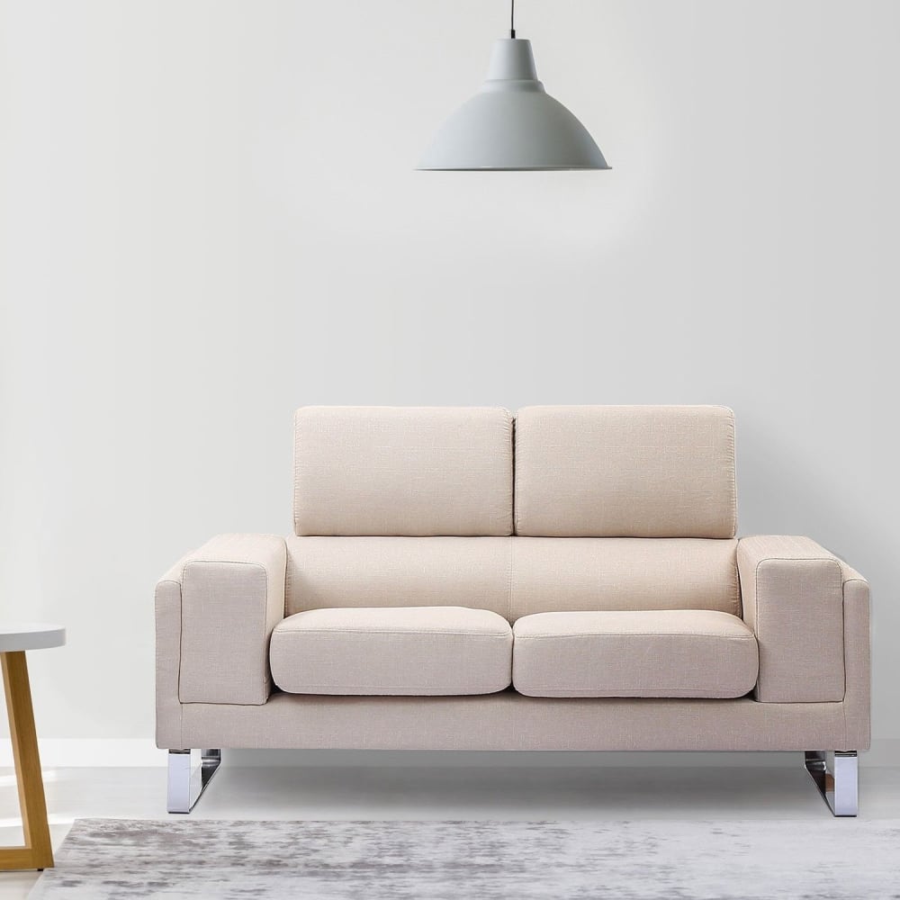 Canapé 2 places tissu beige
