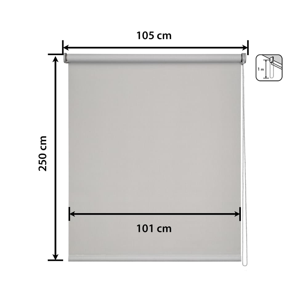 Store enrouleur motorisé premium gris 105 x 250 cm