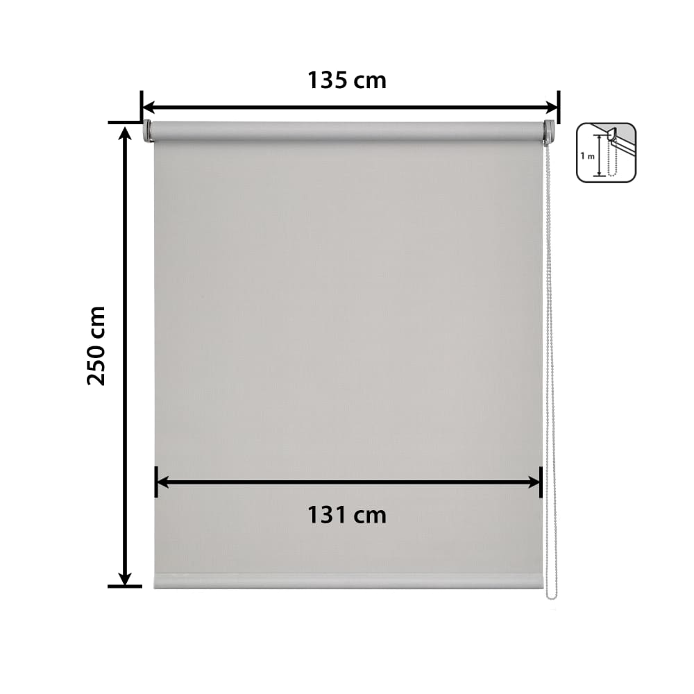 Store enrouleur motorisé premium gris 135 x 250 cm