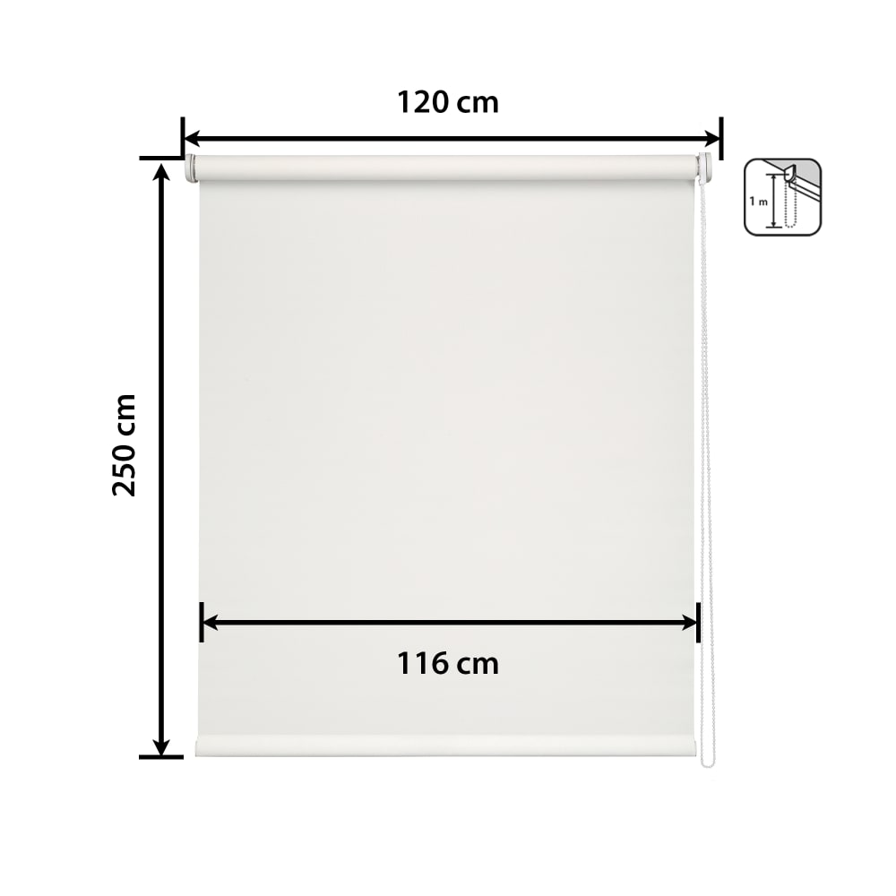 Store enrouleur motorisé premium blanc 120 x 250 cm