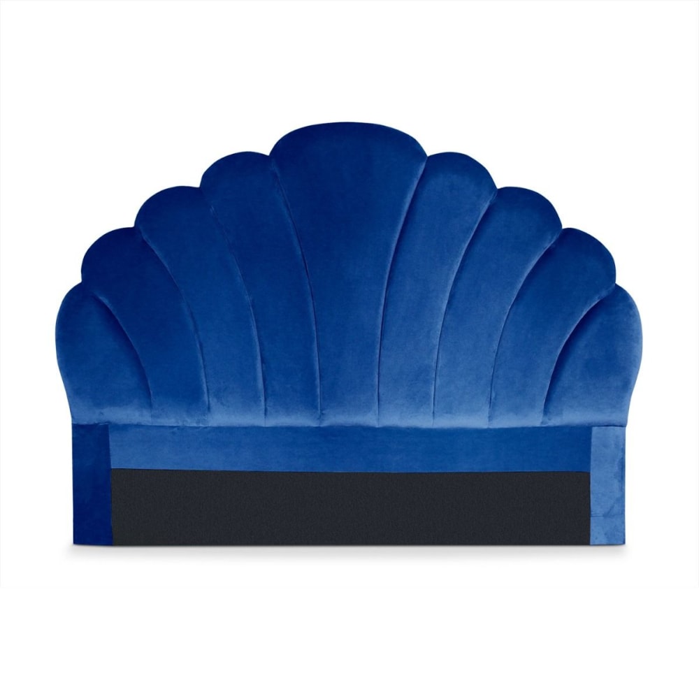 Tête de lit 140 cm velours - bleu