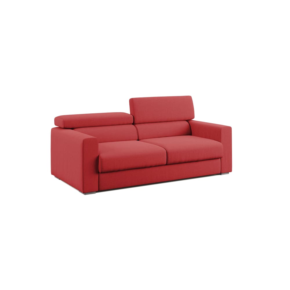 Canapé avec pouf amovible 158 cm rouge