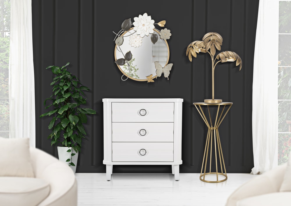 Commode avec 3 tiroirs en bois blanc 81x40x84 cm