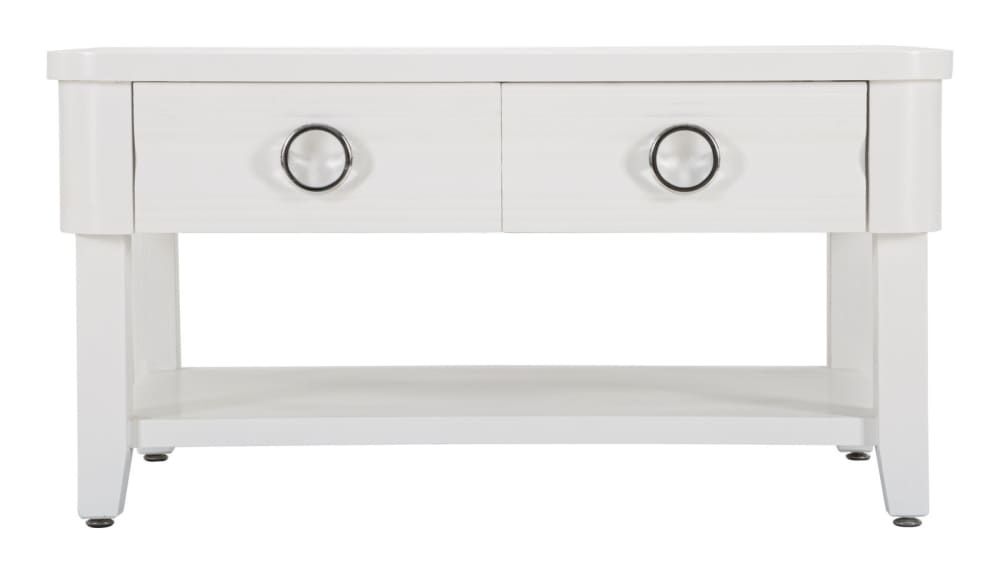 Table basse avec 2 tiroirs et plateau en bois blanc 90x60x47  cm