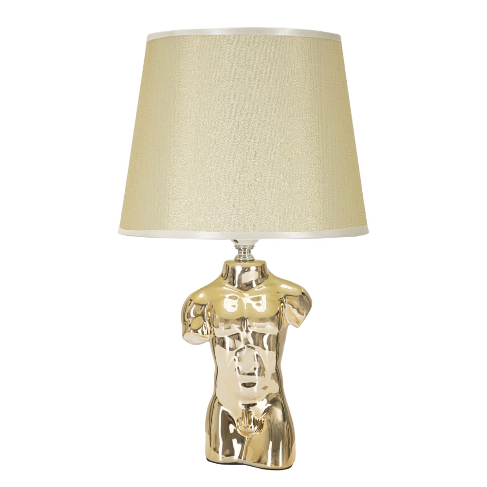 Lampe de table en céramique dorée avec abat-jour ø cm 25x42,5