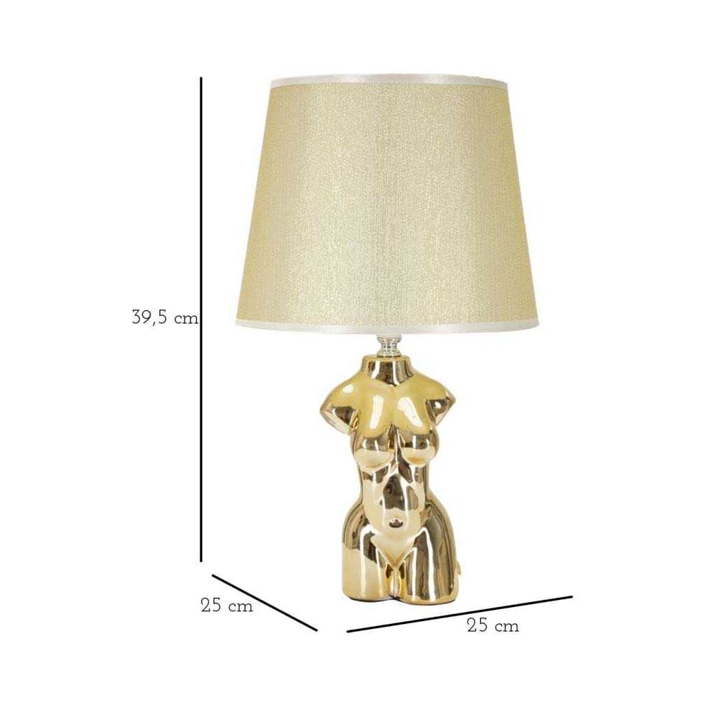 Lampe de table en céramique dorée avec abat-jour ø cm 25x39,5 — vue 4