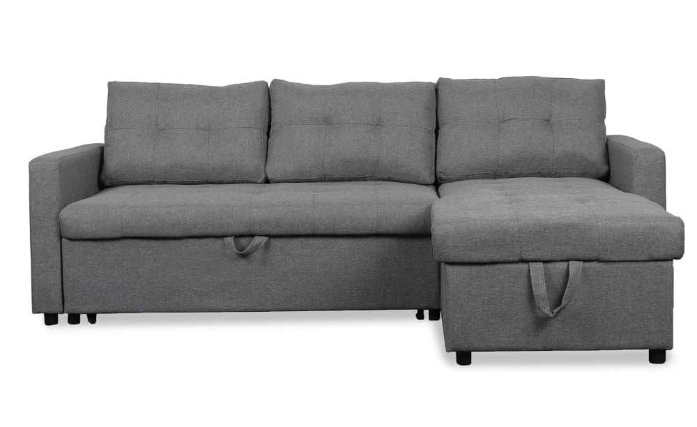 Canapé d'angle convertible tissu gris
