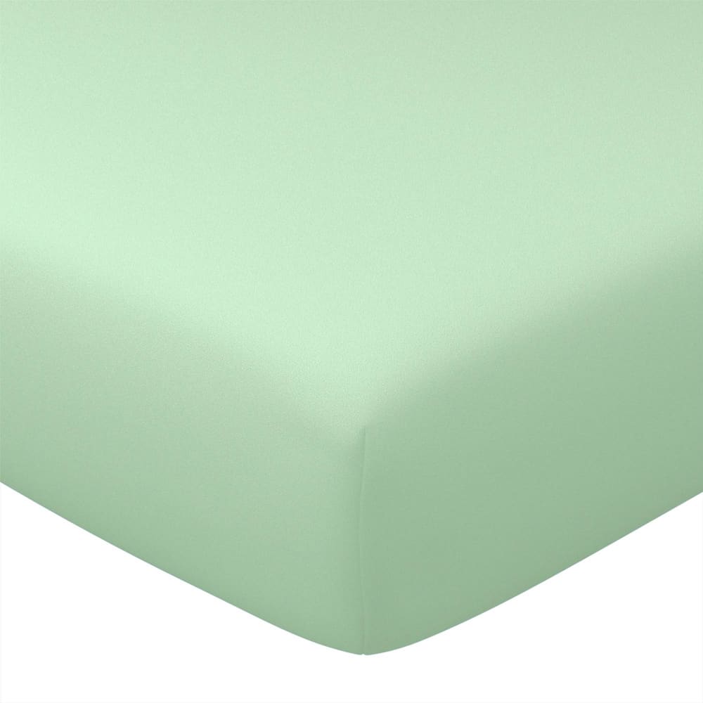 Drap-housse en coton vert jade 140x200x28cm — vue 4